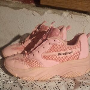 Madden NYC Chunky Pink Platform Sneakers